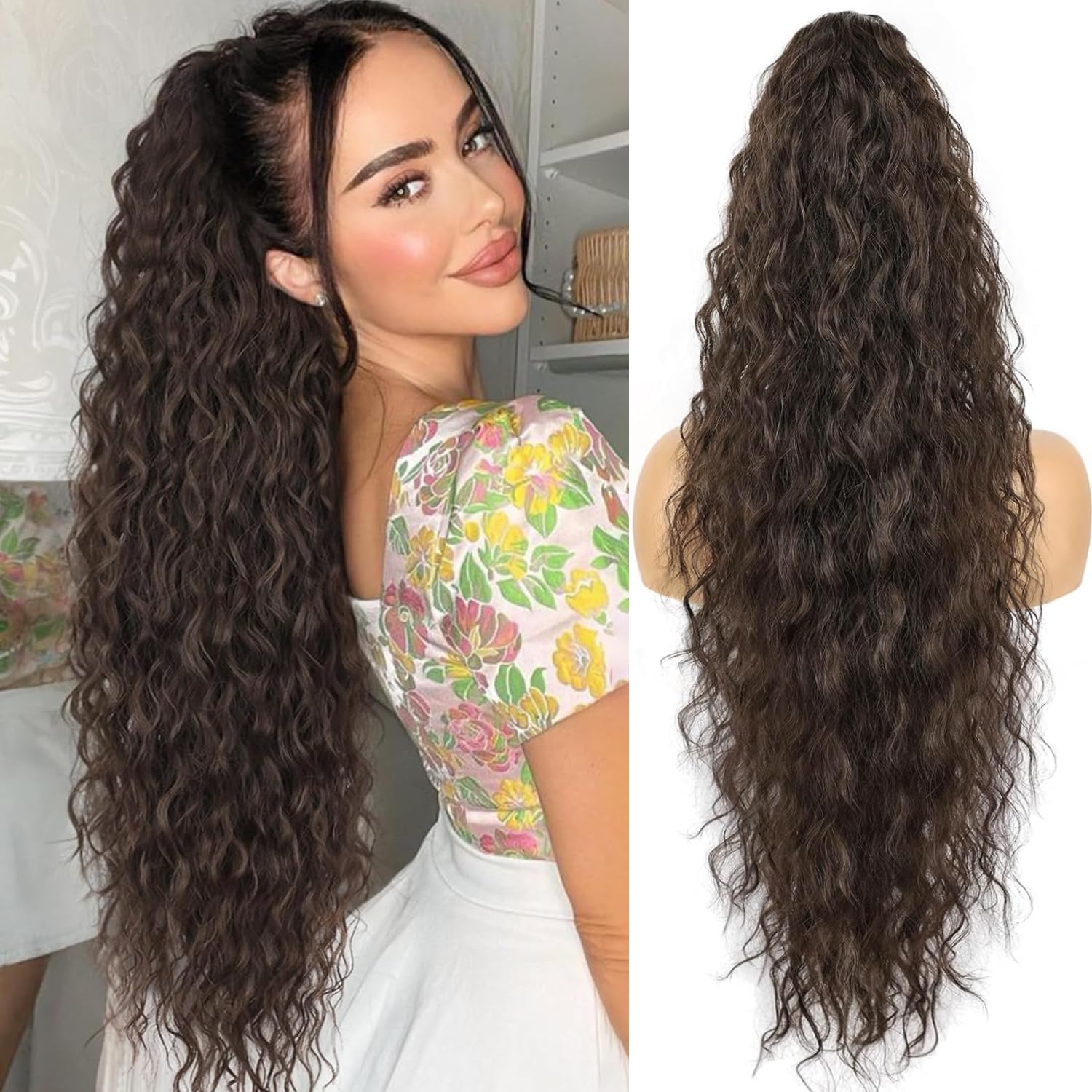 PORSMEER Claw Ponytail Hair Extension 30 inches