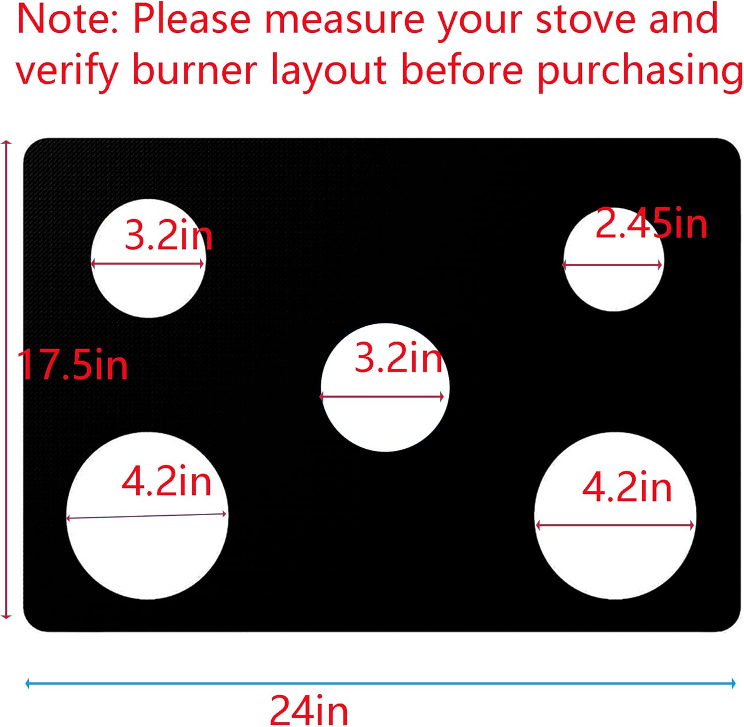 stove top protector for whirlpool gas stove protectors 5 burners, fit model wfg540h0es/0/1 wfg540h0eb0/1 wfg540h0eh0/1 wfg540h0ee0/1 wfg540h0ew0/1, 0.5mm reusable splatter guard stove top liner black for model wfg540h0es/0/1 wfg540h0eb/h/e/w