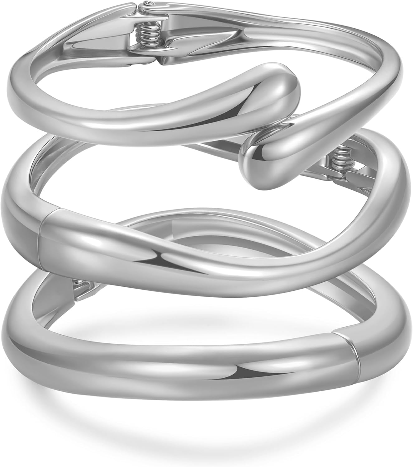 Chunky Gold Bangle Bracelets for Women,Gold Arm Cuff Bracelets Stack,3Pcs Trendy Stackable Bracelets Jewelry Gifts