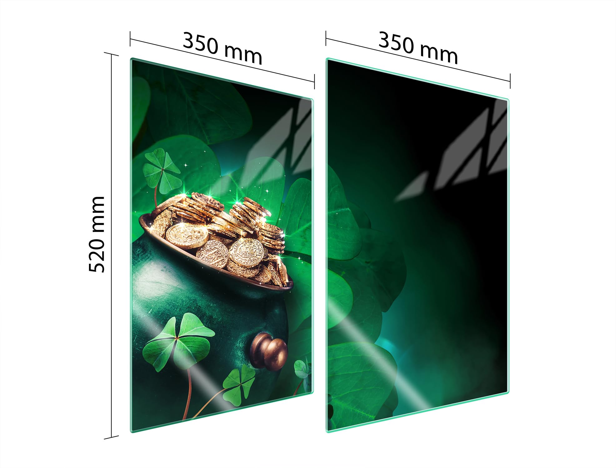 TMK ArtDeko Placa protectora de vitrocerámica 35 x 52 cm 2 piezas cocina eléctrica universal para inducción protección contra salpicaduras tabla de cortar de vidrio templado, hojas