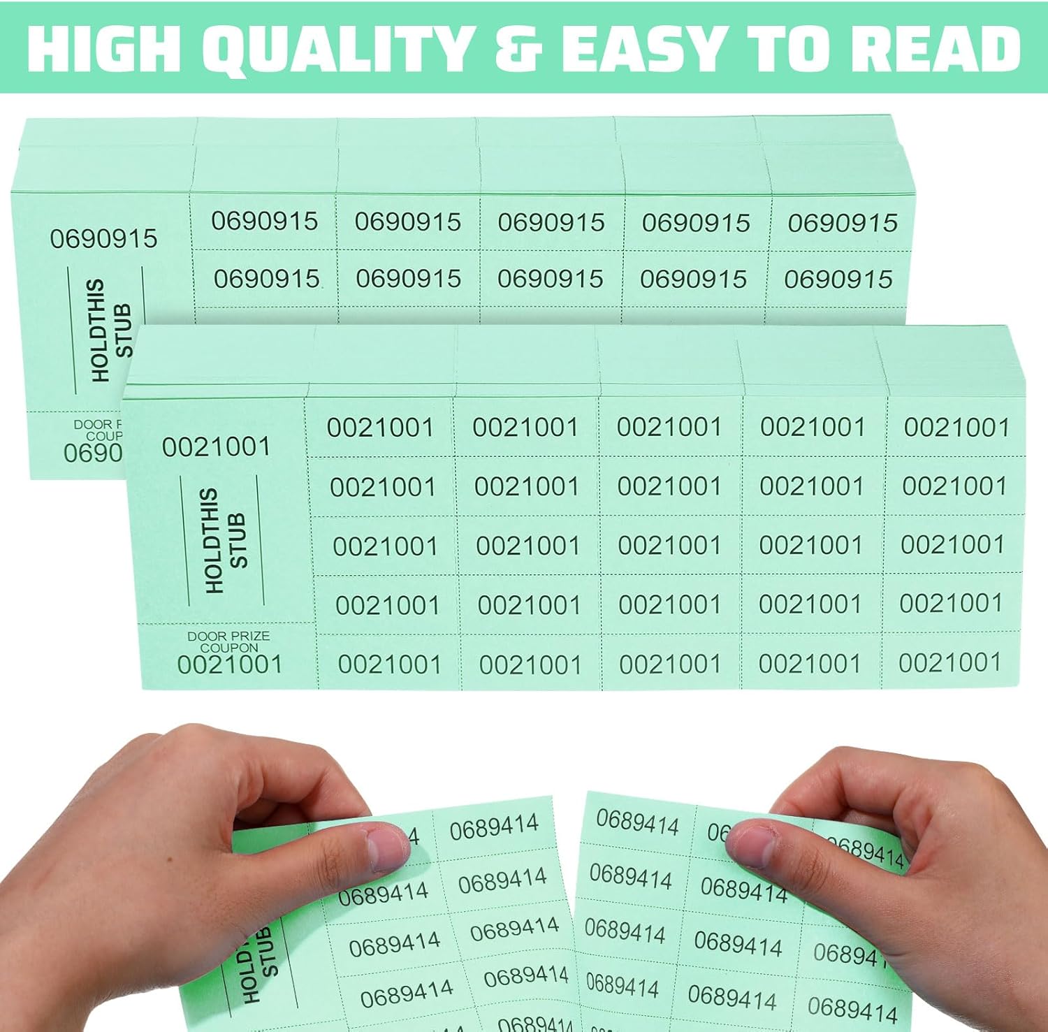 Kosiz 2000 Sheets Raffle Ticket 25 Bid Chinese Auction Tickets Tricky Tray Basket Raffle Sheets for School Class Rewards Carnival Door Prize Fundraiser Event(Green)