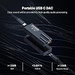 Fosi Audio DS1 DSD512 HiFi USB C DAC ES9038Q2M Mini Audio Headphone Amp Adapter Supports 32bit/768kHz with 4.4MM and 3.5MM Dual Headphones Outputs