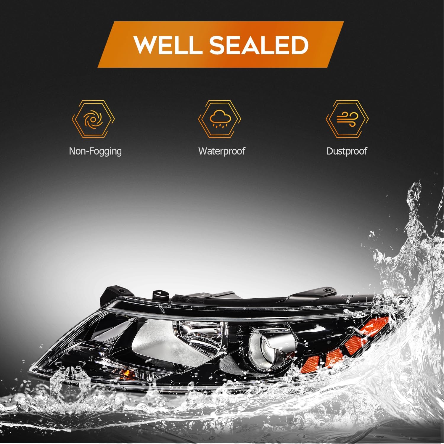 Headlight assembly fit 2011-2013 for KIA OPTIMA Lens Color Clear Driver and Passenger Side 921012T121 KI2502155