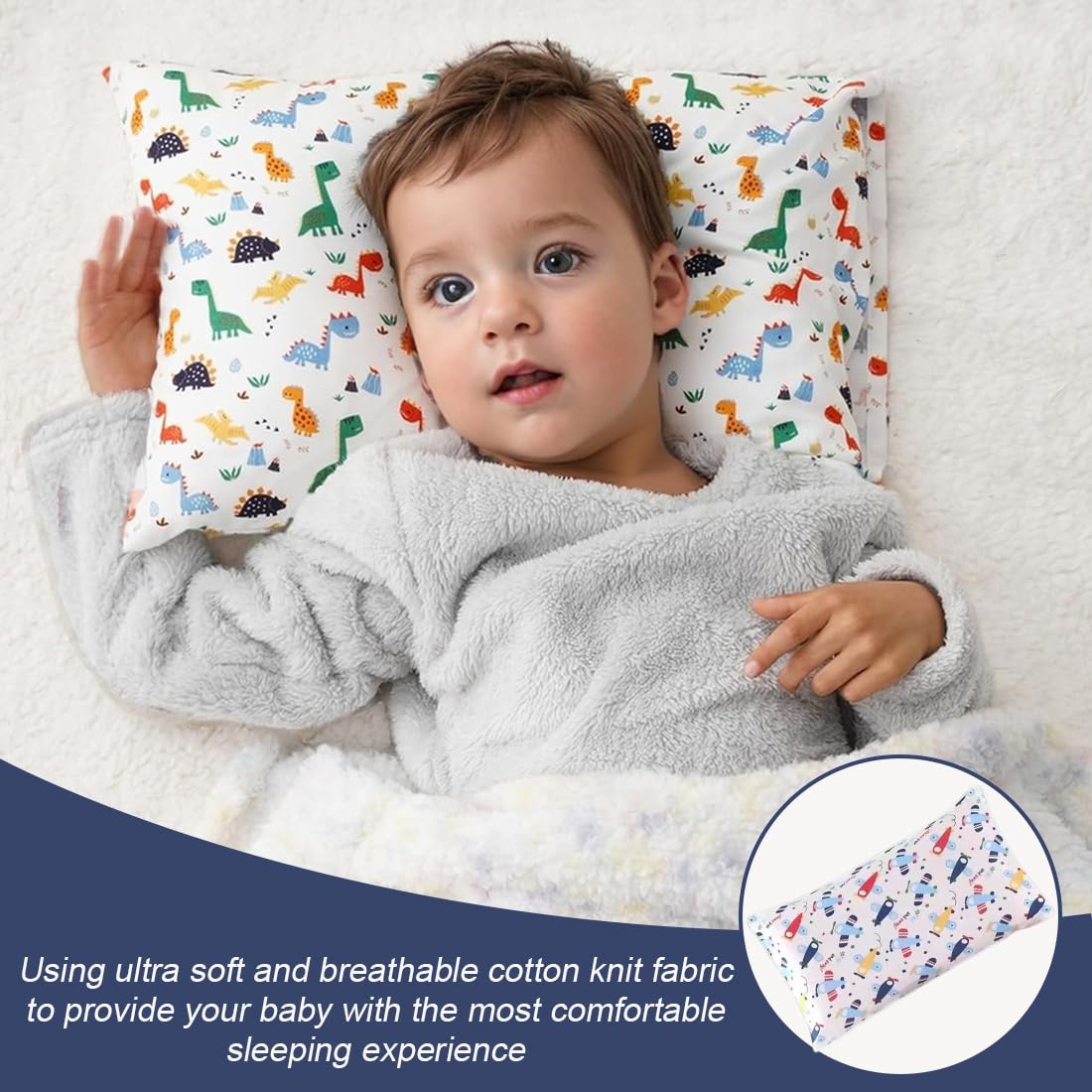 2 pcs Federa Cuscino 100% Cotone con Chiusura a Busta per Bambini e Neonati, Federa Cuscino 40x60 per Carrozzina e Lettino (Aereo)