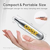 Vista 6 de Cartuchos de CO2 de 12g – Paquete de 25, ajuste cómodo sin rosca, compatible con pistolas de balines CO2, armas de aire, pistolas de aire, rifles