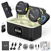 NEEWER Microfono Lavalier Wireless per iPhone, Anti Rumore, Mini Mic a Bavero con USB C, OTG, Custodia di Ricarica Batteria 24h per Video Vlog Compatibile con iPhone 16 15 Android Phone PC Laptop, KM18