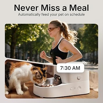 PETKIT Automatic Cat Feeder, 2.4G WiFi Automatic Dog Feeder, App Control Pet Food Dispenser with Triple Fresh-Lock System, Schedule Feeding, Food Shortage Alert, Dual Power-Charge&Battery,3L Capacity