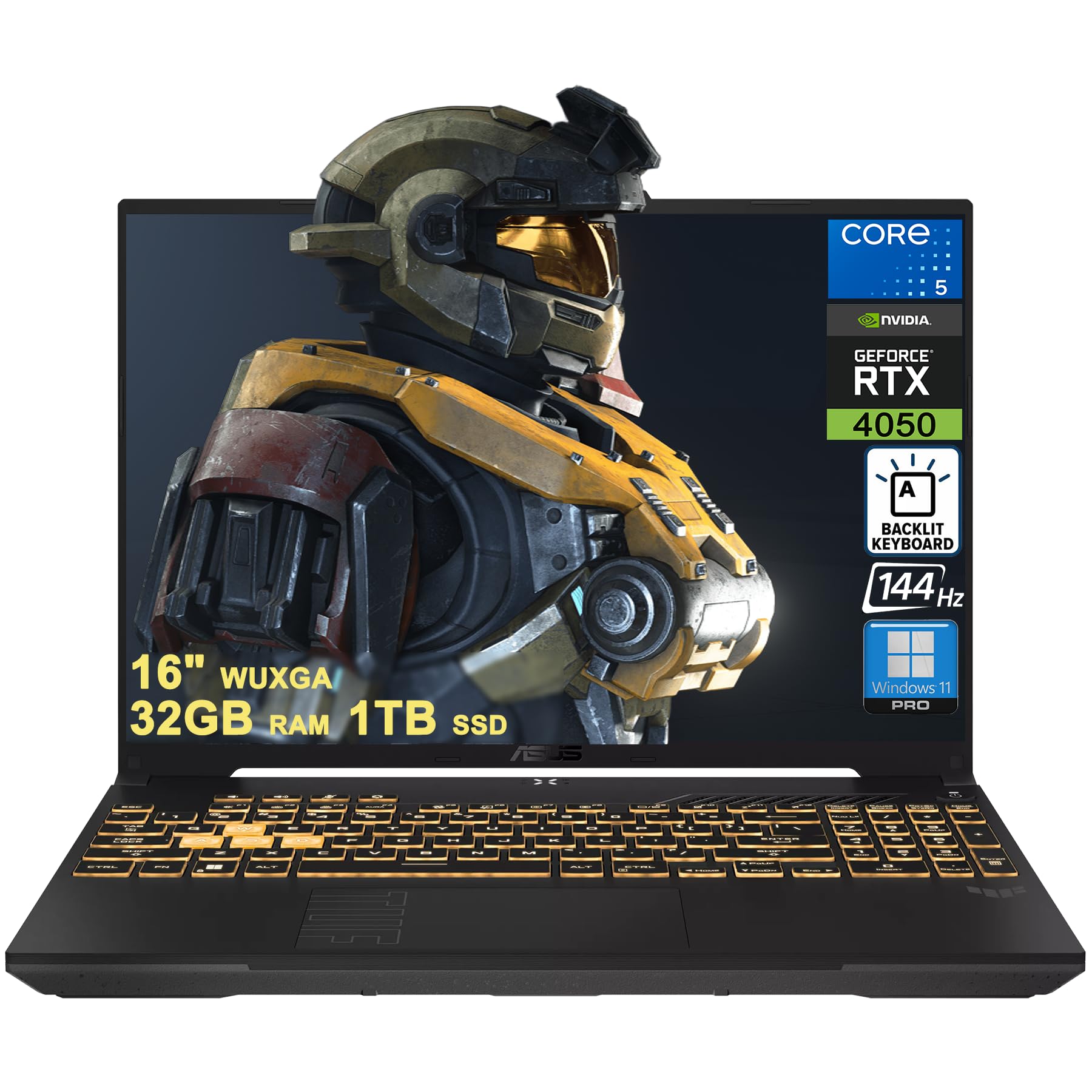 ASUS TUF Gaming F16 Laptop 16 pulgadas WUXGA IPS 144Hz Intel 8-core Core 5 210H 32GB RAM 1TB SSD GeForce RTX 4050 RGB retroiluminado Thunderbolt Win11Pro ICP Hub