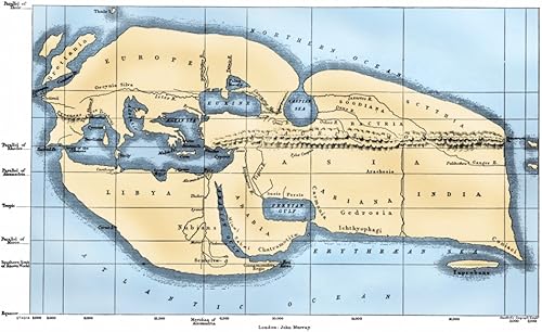 Mapa del mundo de Eratosthenes Nworld Map basado en las concepciones del antiguo geógrafo griego Eratosthenes of Cyrene (C276-C194 BC) publicado en disponible en Yaxa Colombia