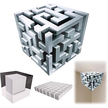 3 St ck Impossible Corners3D Labyrinth W rfel AufkleberWandaufkleber mit Optische T uschung3D Wall Art W rfel AufkleberAbnehmbar Wanddekof r WohnzimmerB ros und Studentenwohnheimegrau