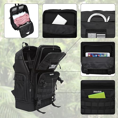 Miniatura 4 de MOSISO Mochila táctica de 23L con enfriador aislado en la parte inferior, mochila militar de 3 días, mochila militar de 3 días, mochila militar con