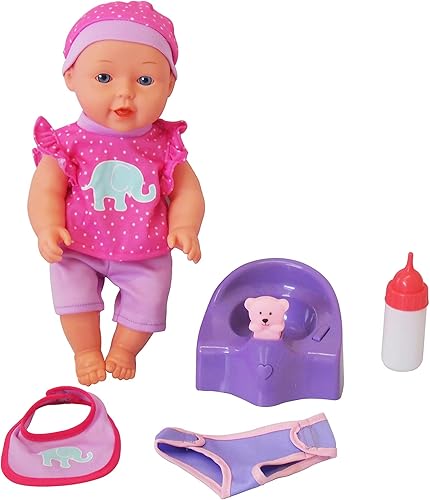 DREAM COLLECTION Muñeca bebé de 12 pulgadas con orinal musical en rosa