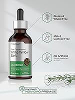 Vista 5 de Horbäach White Willow Bark Extract Tincture 2 Fl oz Alcohol Free Liquid Supplement Super Concentrated Vegetarian, Non-GMO, Gluten Free