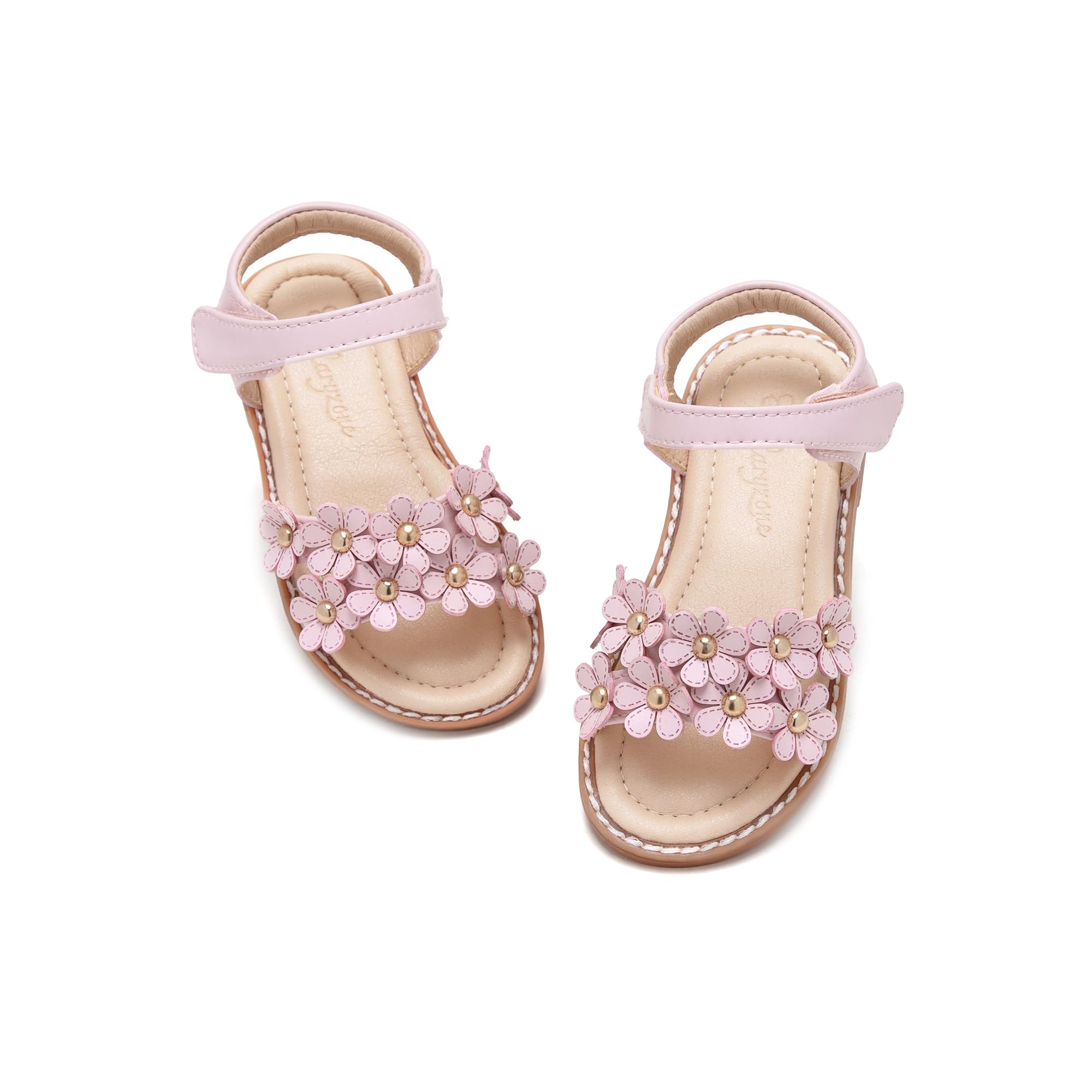 Flaryzone Girls Sandals Open Toe Summer Flats Dress Sandals Shoes Toddler/Little Kid