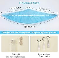 Vista 7 de Basumee Red de Animales de Peluche o Hamaca con Luz LED Red Colgante para Juguetes Hamaca para Almacenamiento de Animales de Peluche Hamacas