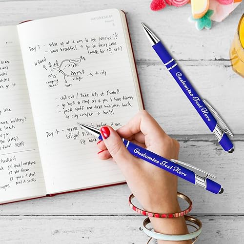 Miniatura 5 de Hasta 500 bolígrafos personalizados a granel con logotipo de mensaje de nombre comercial, bolígrafos grabados personalizados con lápiz óptico