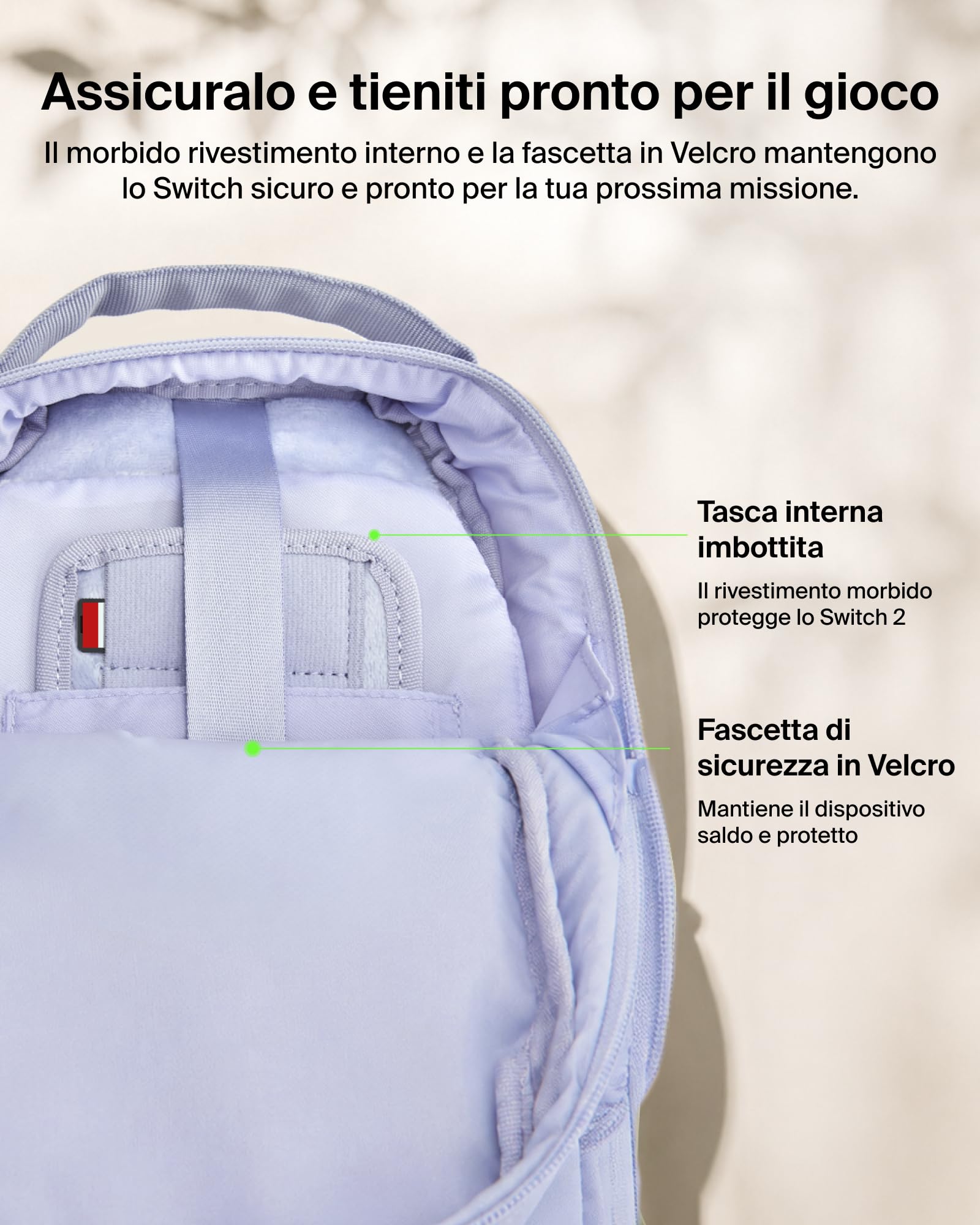 Belkin Gaming Borsa per Nintendo Switch 2 Protettiva da Viaggio - Viola | Borsa Crossbody, Custodia Protettiva da Trasporto per Accessori Console, Interno Morbido, Leggera, 10 Slot per Schede Giochi