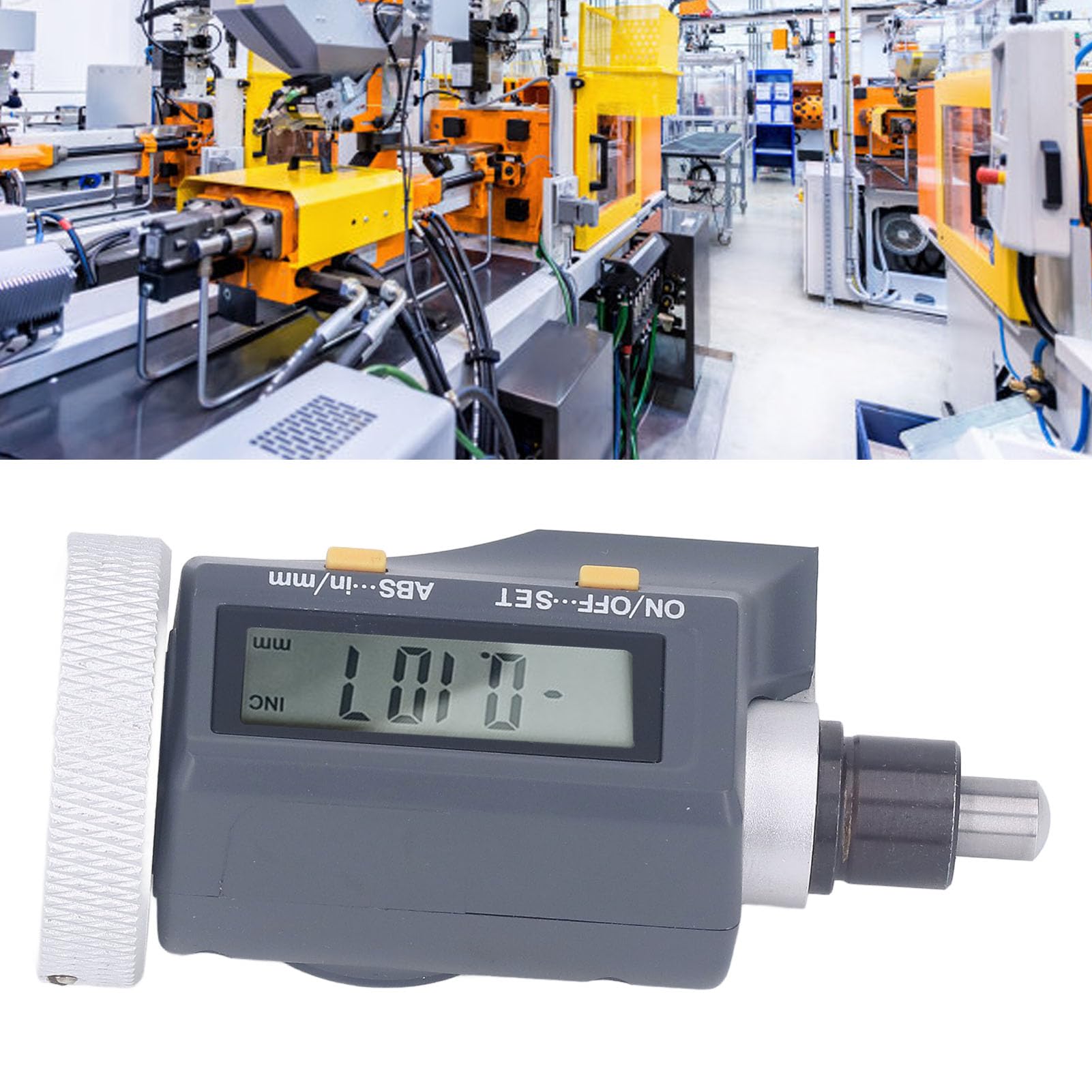 Cabezal de Micrómetro Digital Acero de Aleación ABS Cabezal de Micrómetro Exterior Digital Herramienta de Medición de Bloqueo LCD de 0-15 Mm para Ingeniería de Mecanizado Reparación de