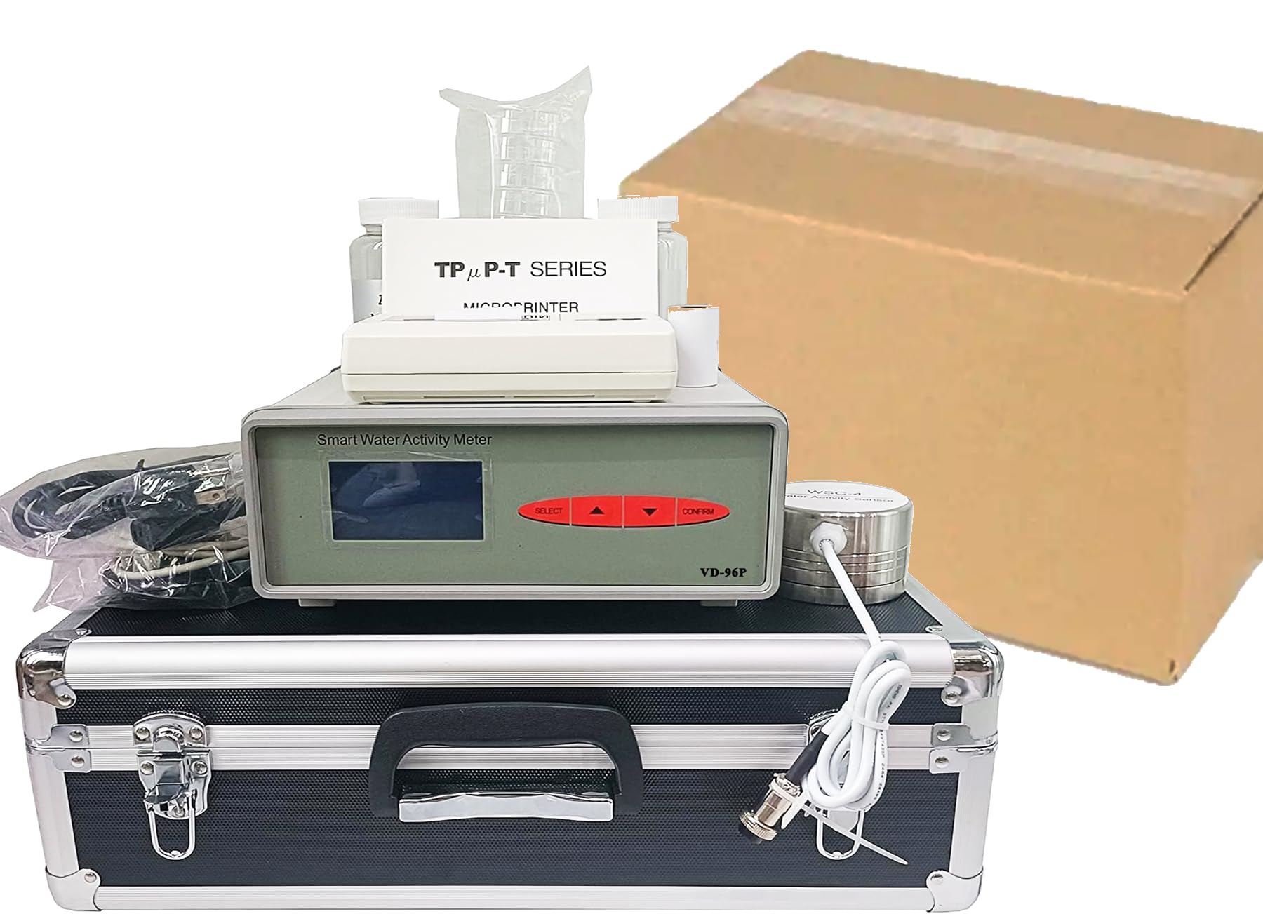 High Precision Water Activity Meter Benchtop AW Monitor Analyzer with Real-Time Print 0-1.000aw -10~50℃ Automatic/5-40min 2000 Data Storage for Food Quality Control &amp; Dried Goods Processing