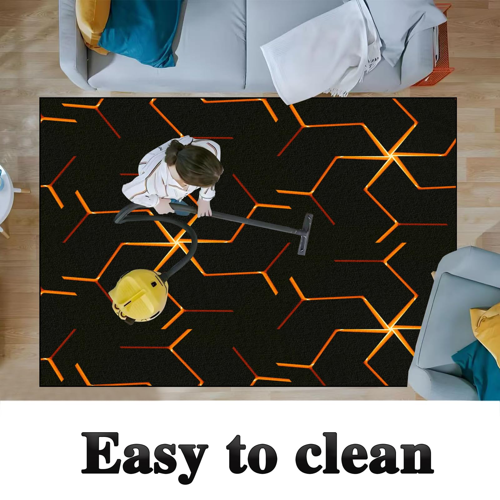Tapis de chaise de jeu pour moquette et plancher en bois dur, antidérapant, 120 x 140 cm, lavable, protection de sol pour chaises roulantes d'ordinateur et robuste