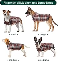 Vista 5 de Kuoser - Abrigos impermeables resistentes al viento para perros, abrigos para clima frío, ropa para perros pequeños, medianos y grandes, ropa Marrón