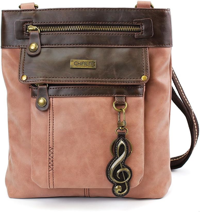 CHALA GEMINI Crossbody PU Gift Messenger Bag - Dusty Rose - Clef…