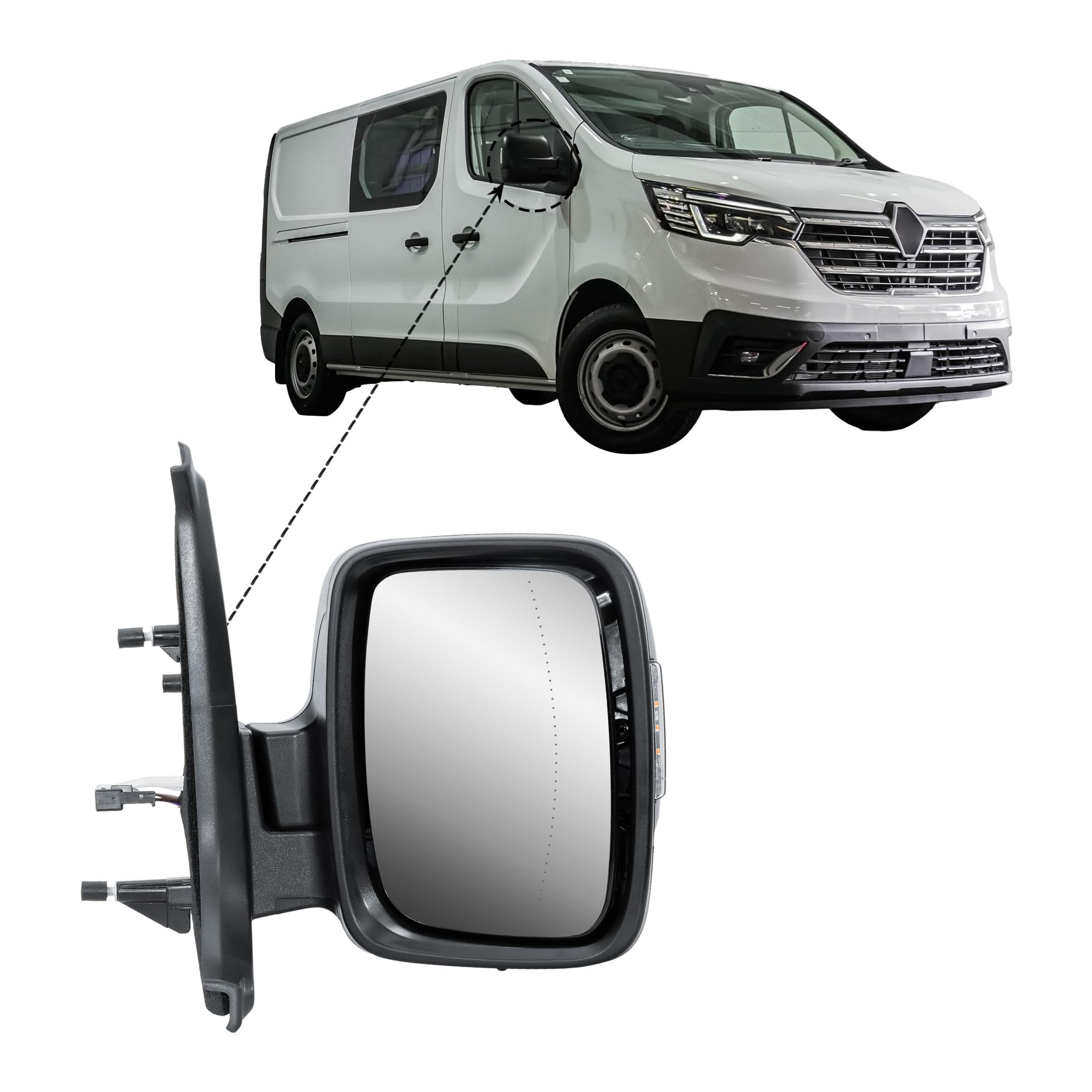 Außenspiegel Rechts Beifahrerseite Spiegel Elektrisch und Beheizbar mit Blinklicht Für Renault Trafic Nissan Primastar 2021-2025