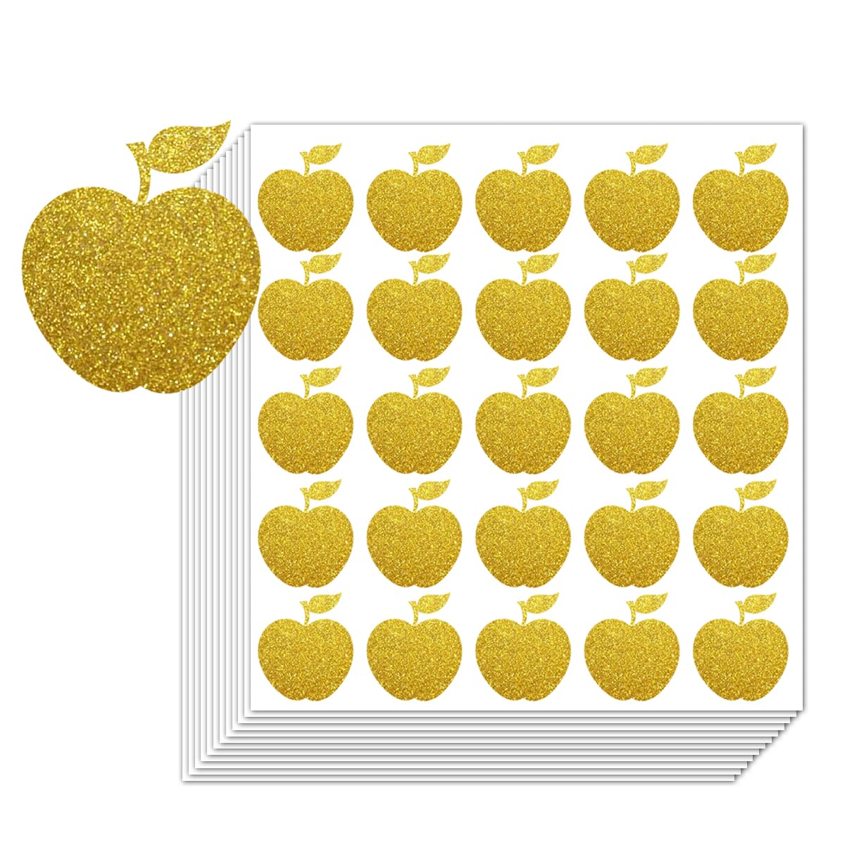 Apple Shape Stickers,Teachers Reward Sticker,Cute Fruit Stickers,1 Inches Gold Foil Mini Apples Reward Stickers for Students & Kids Classroom School Incentives,500 Pcs
