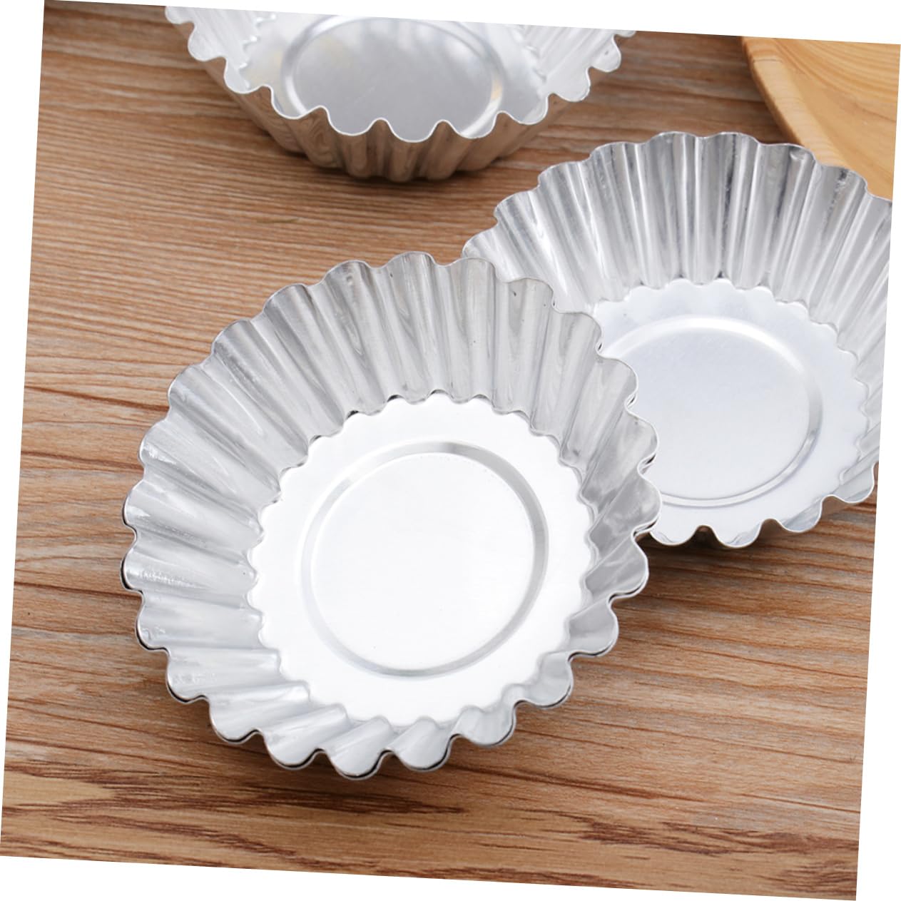 Luxshiny 100stücke Aluminiumlegierung Tarteformen Mit Fluted Kanten Muffin Und Cupcake-molds Für Eierkuchen Pudding Und Desserts