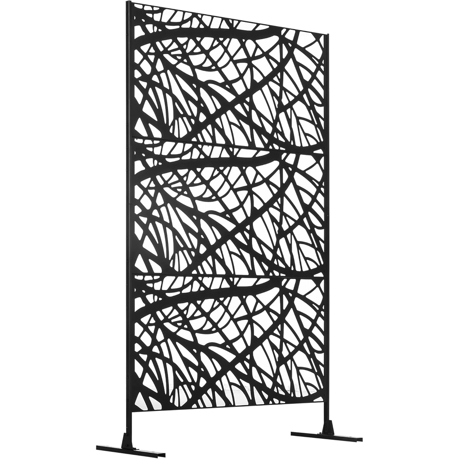 Decorative Garden Privacy Screen with Stand – 183x119 cm Freestanding Metal Outdoor Divider with UV‑Protected Rust‑Proof Anti‑Corrosion Coating, Decorative Privacy Panel for Patio, Backyard, Balcony