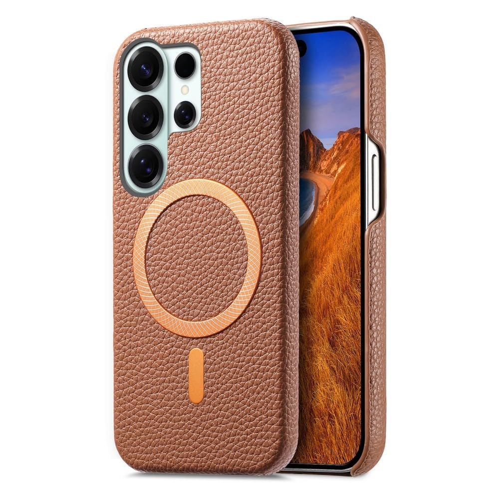 Housse cuir Samsung S23 Plus marron idéale pour le bureau - 8