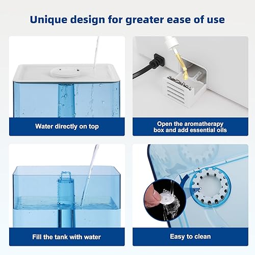 Miniatura 6 de Humidificadores de 6 L para dormitorio, humidificadores ultrasónicos de niebla fría para el hogar, guardería y plantas, humidificadores de