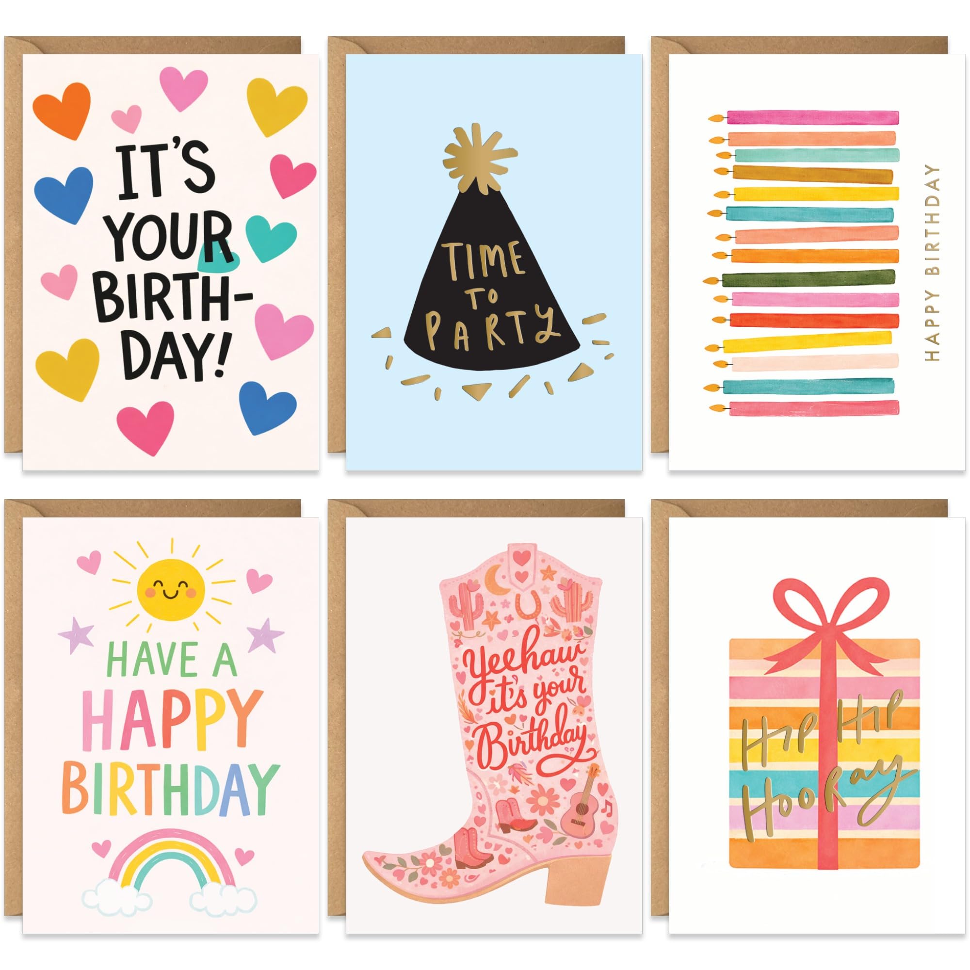 Happy Birthday Cards with Envelopes - Variety Set of 20 Assorted Birthday Cards with Envelopes, Perfect Bulk Pack for Celebrations, Special Occasions, Friends, Children, Men, Women, Colleagues