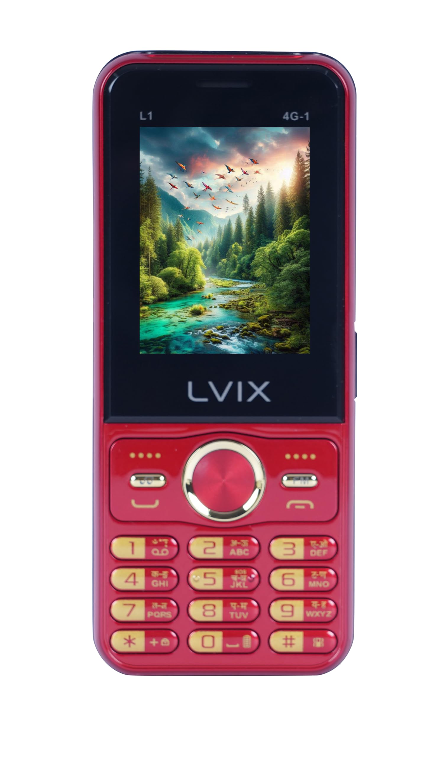 Lvix All-New L1 4G-1 Working Dual Sim | Keypad Mobile | with 2.4" Display | YouTube Working | Voice Changer | BT Dialer | Call Recording | Long Lasting Battery | FM | Camera | Feature Phone | Red-picture-15