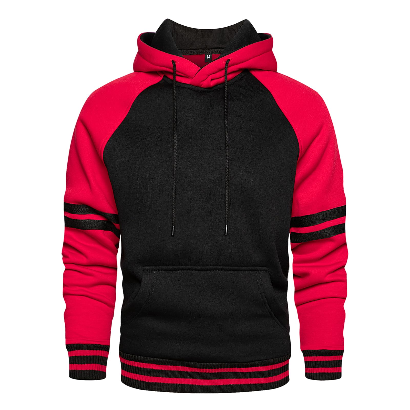 LBL Leading the Better Life Herren Hoodie Langarm Kapuzenpullover Farbblock Sweatshirt Regular Fit Kapuzenjacke mit Fleece Gefütterte für Winter