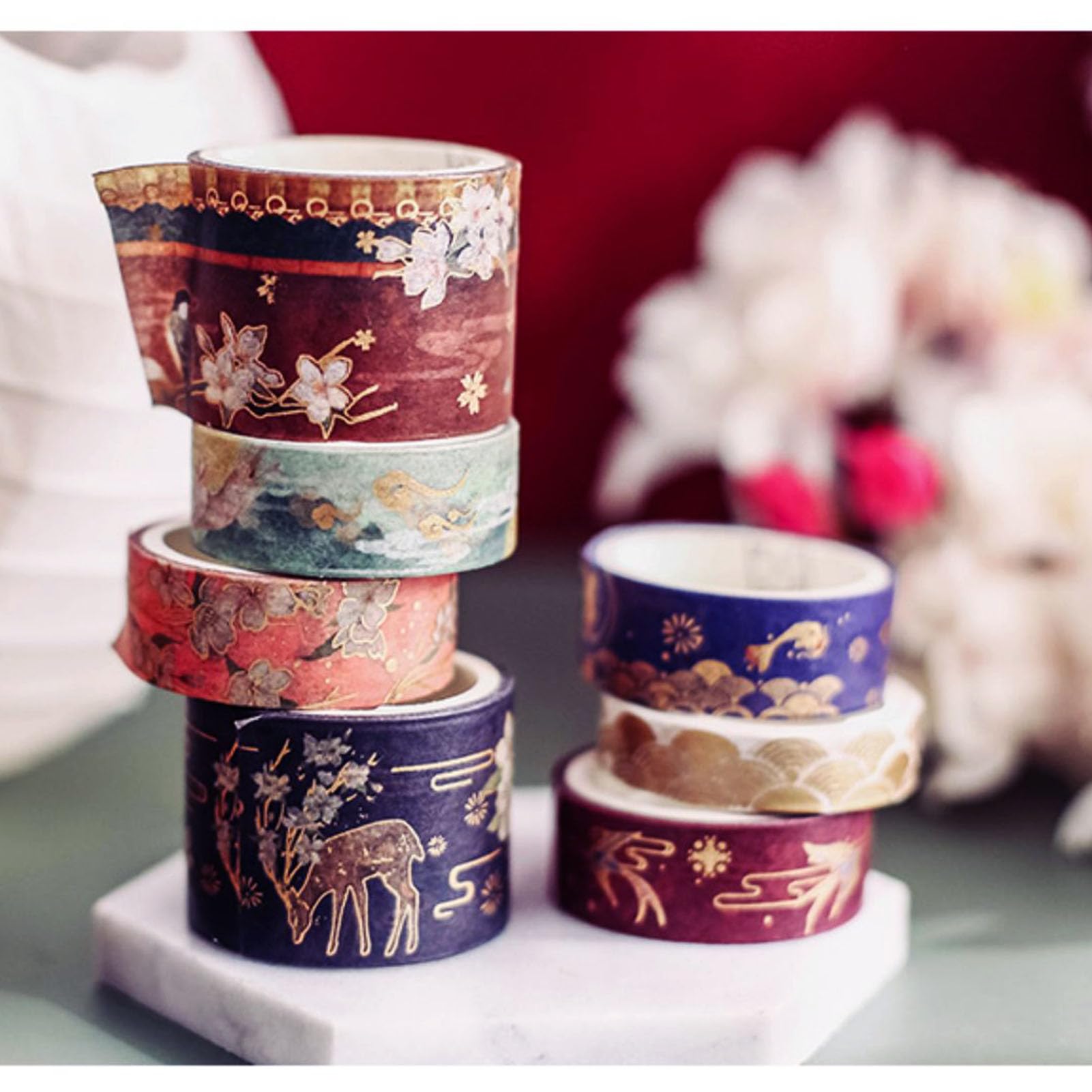 LGEGE 10 rouleaux Washi Tape Set esthétique, 30/15/10 mm de large