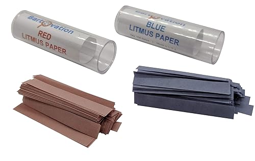Miniatura 2 de Bartovation Paquete combinado de tiras indicadoras de ácido y base de papel tornasol rojo y azul con 200 tiras