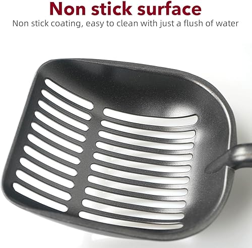 Miniatura 7 de Frxat Cuchara de arena para gatos, pala de arena de aleación de aluminio, adecuada para todos los gatos de arena, pala de basura duradera de metal,