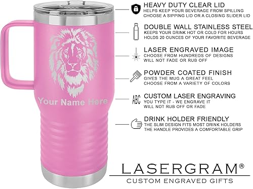 Vista 151 de LaserGram 15oz Vacuum Insulated Coffee Mug, Ankh, Personalized Engraving Included (Orange)