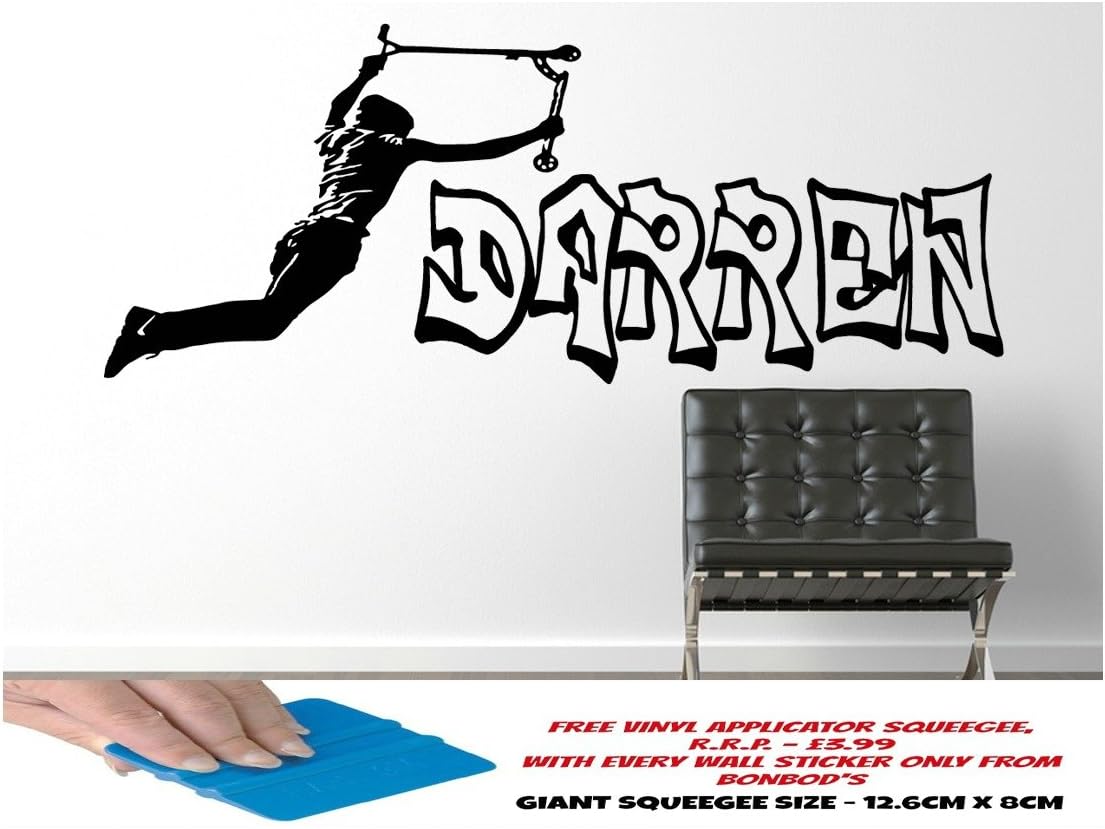 STUNT SCOOTER WALL STICKER, STUNT RIDER, BOYS BEDROOM, BOYS