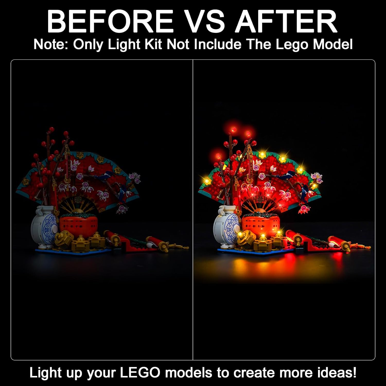 Upgraded Led Light Kit Compatible with Lego Good Fortune Building Set, Lights Decoration Compatible with Lego 80117 (Model Not Included)