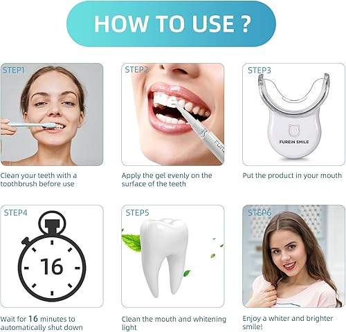 Miniatura 5 de Kit profesional de blanqueamiento dental inalámbrico con potente bandeja de 32 luces LED sistema con 35 de peróxido de carbonamida 4 bolígrafo de