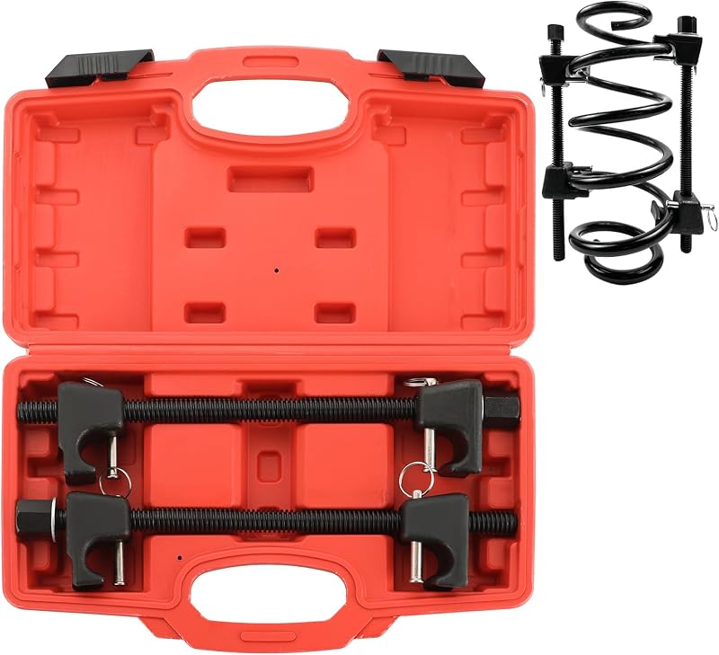 NYXOVA Macpherson Strut Spring Compressor, 2pcs Coil Spring Installer Tool | Macpherson spring compressor with lock pin, 10.5in adjustable range, fits 1/2" drive for single-person auto repair