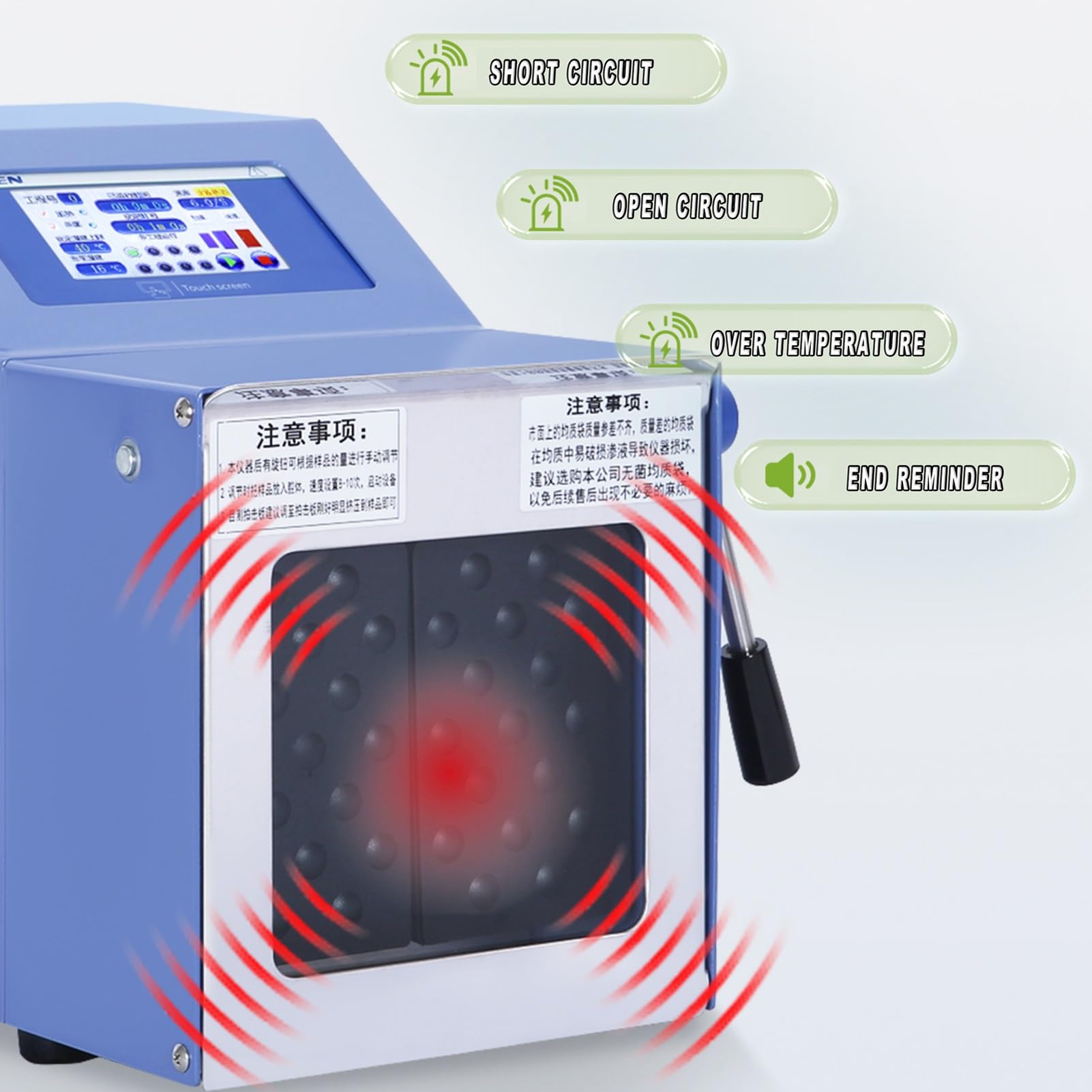Homogeneizador de alta velocidad para análisis de alimentos y cosméticos con pantalla LCD, velocidad ajustable y bolsas estériles