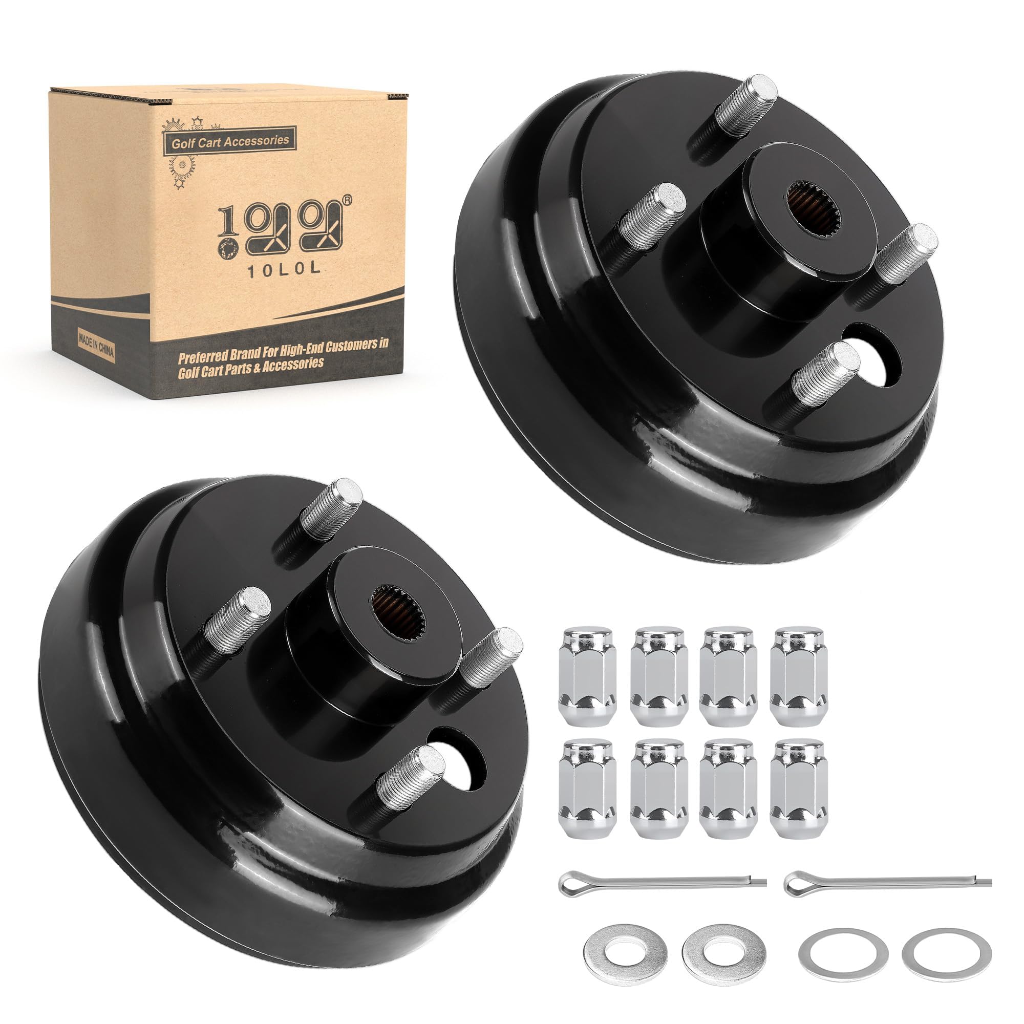 Photo 1 of 10L0L Golf Cart EZGO TXT Brake Drum Assembly, 1 Inch Large Hole 30 Teeth Fine Spline Rear Brake Hub for 4 Cycle Gas 1991-Up EZGO TXT RXV Marathon Medalist Columbia, OEM 21807G1 41843-94, 2 Pack