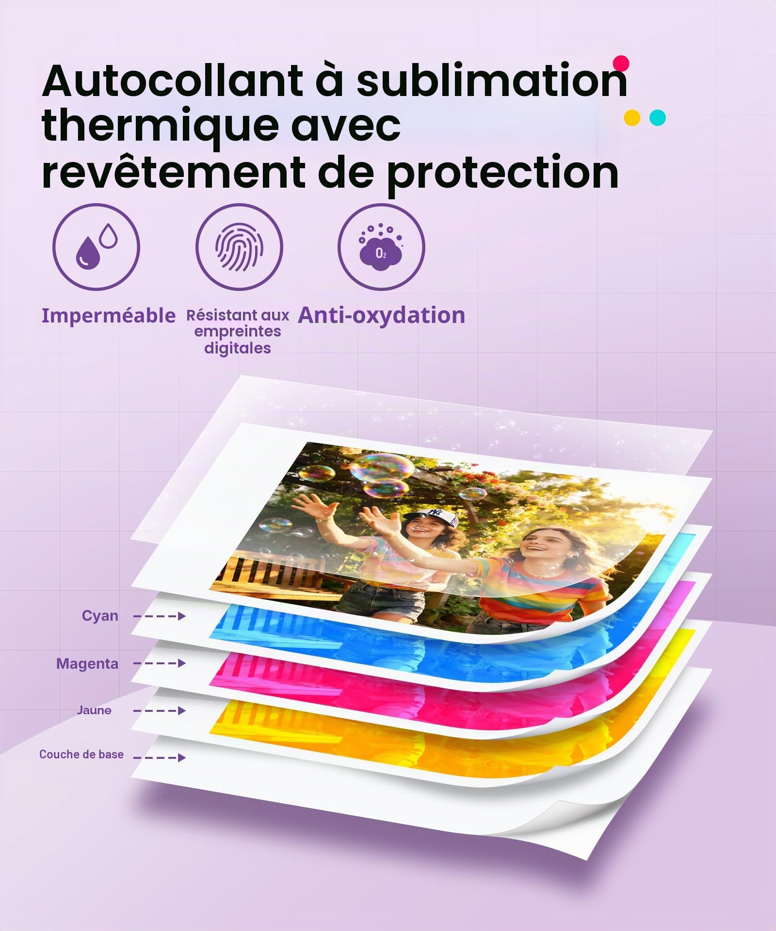 Liene Pearl N200 Pro Papier photo autocollant pour imprimante portable : 50 feuilles (5x7,6 cm) + 5 rubans. Résistant à l’eau, autocollant instantané. Pour DMP130. Idéal scrapbooking et DIY.