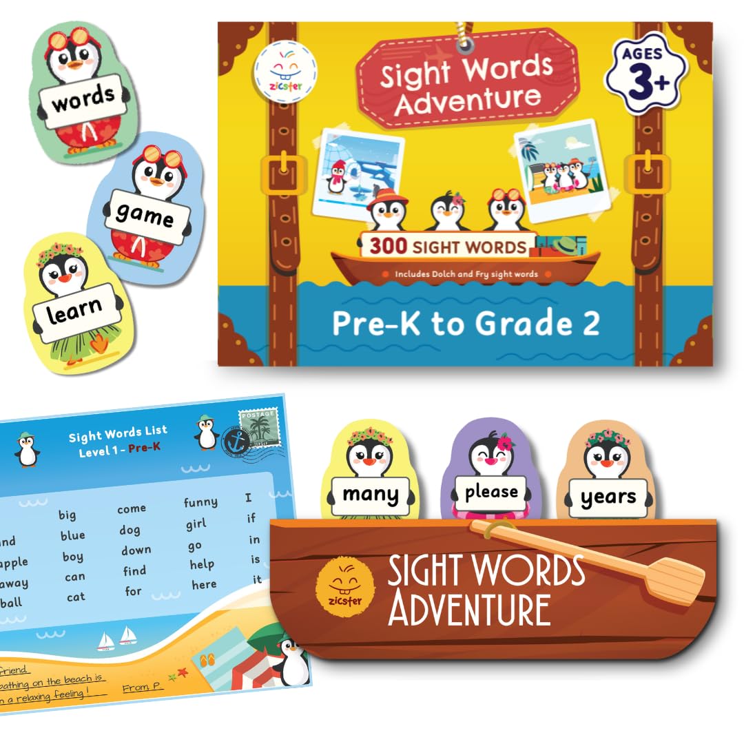 Sight Words Adventure | 300 Words from Pre-K to Grade 2, Learn Essential Sight Words, Classroom Must Haves, Preschool Learning Activities for Kids Ages 3-6, Upto 4 Players, Easter Toys and Games