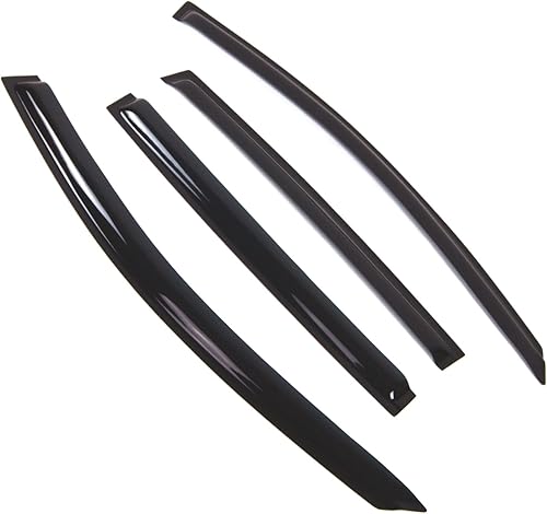 Tuningpros WD2-759B - Deflector de visera de ventana de montaje exterior, protector de lluvia, humo oscuro, juego de 4 piezas compatible con