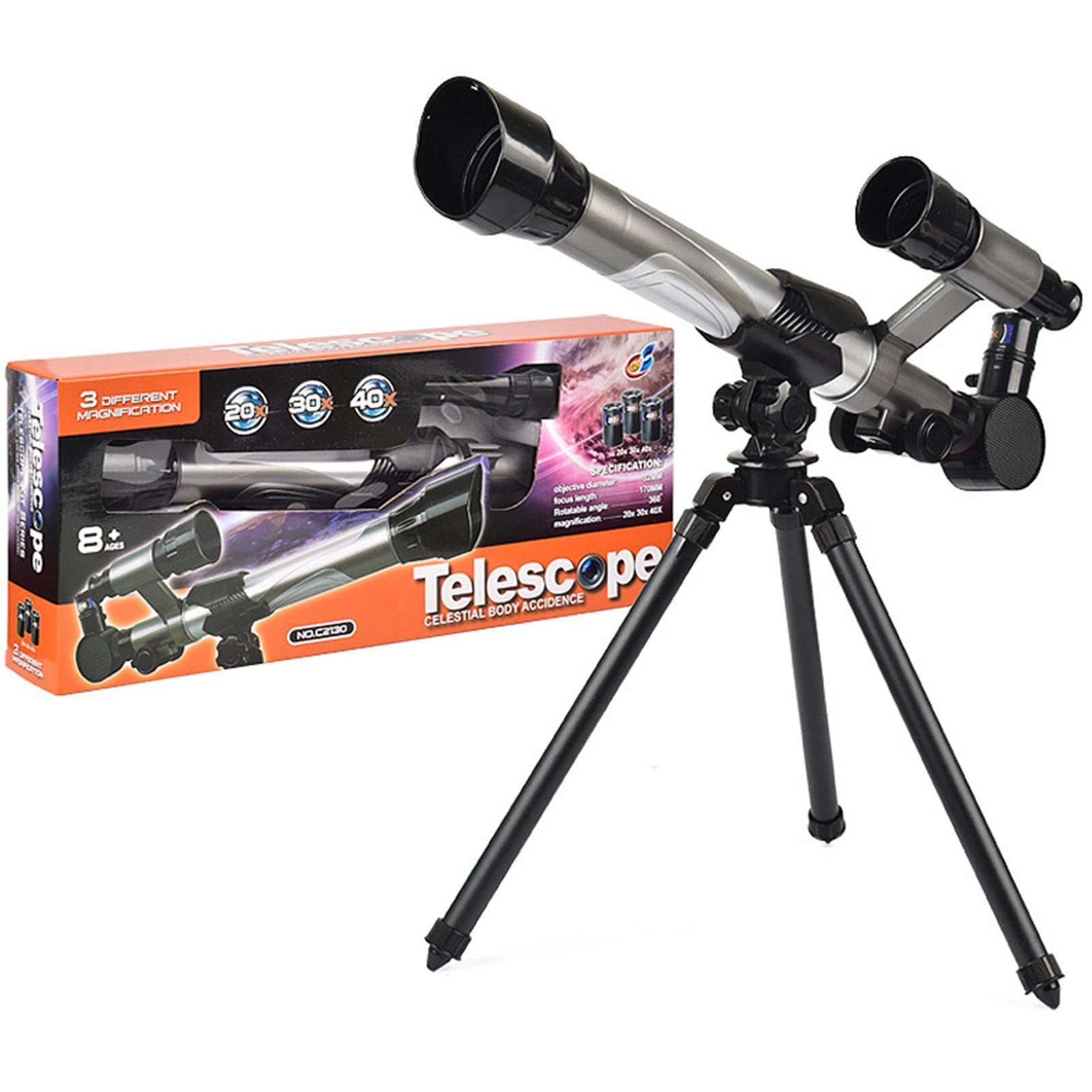 Télescope d'astronomie pour Enfants - Télescope réfracteur avec trépied - Jouet d'exploration Scientifique et pédagogique pour Enfants débutants