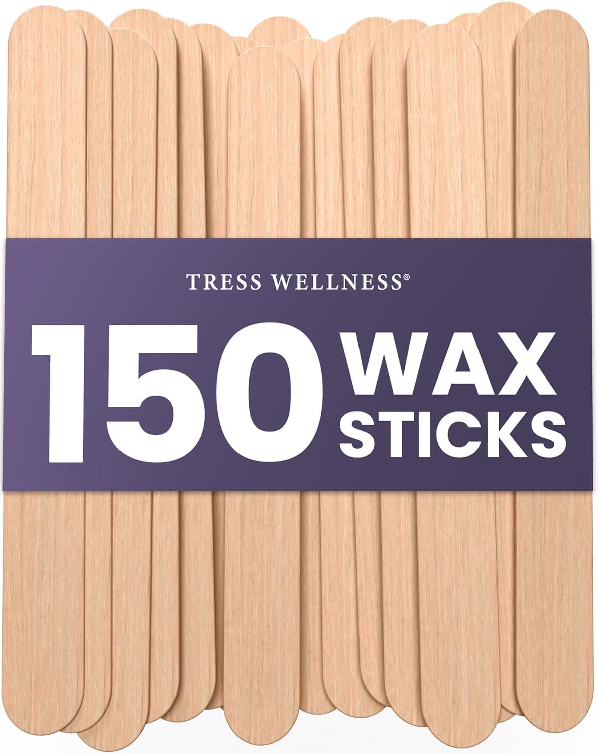 Tress Wellness – Waxing Sticks for Hair Removal – Premium Splinter-Free Wooden Sticks for Waxing, Wax Stick for Body and Face Waxing,150 Wax Sticks